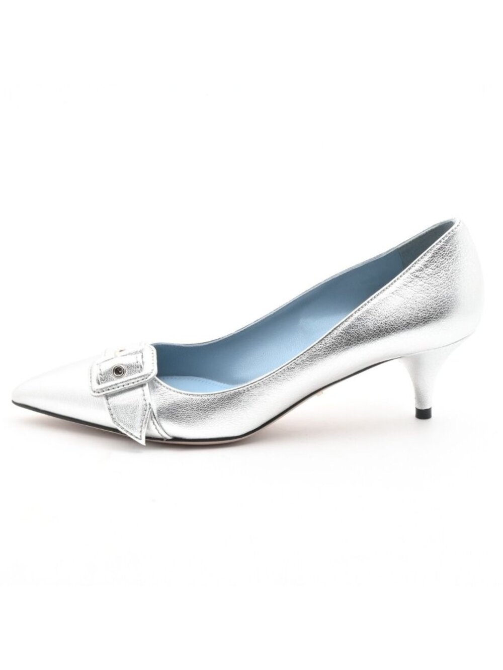 Prada Pumps Silver Leather Heel